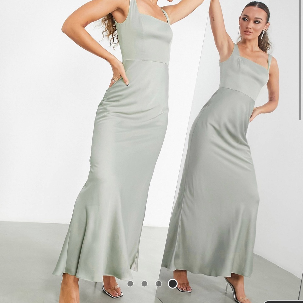 ASOS Design - Satin Maxi Dress - Sage Green - Great Condition